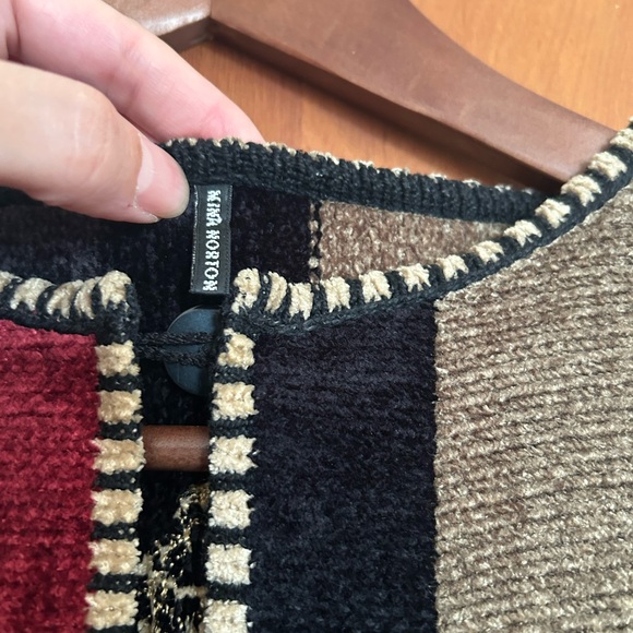 Mina Norton Vintage Chenille Wearable Art Embroidered Sweater Blazer/Cardigan - Picture 6 of 7